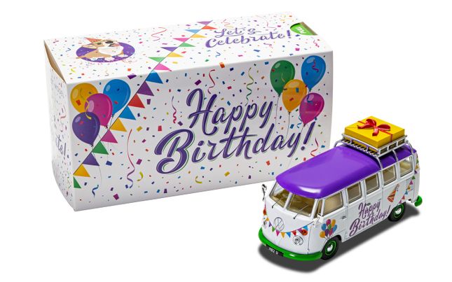 Main image for the model Corgi CC02734 Volkswagen Campervan Happy Birthday