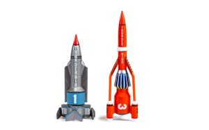 Main image for the Corgi CC00902 Thunderbirds F.A.B. Collection - Thunderbird 1 and 3 shown on a white background