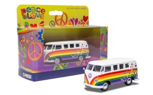 Main image for the Corgi CC02731 Volkswagen Campervan - Peace Love and Wishes shown on a white background