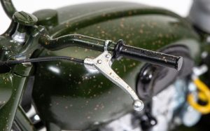 Main image for the Corgi CC08501 The Great Escape Triumph TR6 Trophy Motorcycle (Weathered) - 1:12 Scale shown on a white background