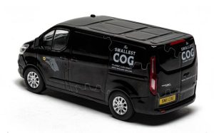 Main image for the Corgi VA15105 Ford Transit Custom 300L1, Shadow Black (Richard Hammond's The Smallest Cog) shown on a white background